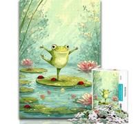 Puzzle pour Adolescents Grenouille Mignonne 1000 pièces Puzzles pour Adultes et Adolescents, Améliorer l'amour Entre Les Couples pour Les 14 Ans et Plus 26x38cm
