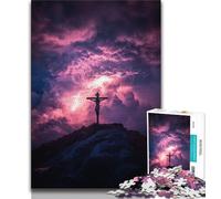 Puzzle pour Adolescents Jésus Portant la Croix 1000 pièces pour Adolescents et Adultes Anti-Stress défi Difficile renforce l'amour Entre Couples (38x26cm)