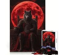 Puzzle pour Adolescents Le Roi Loup sur Son Trône 1000 pièces Stimule la mémoire Loisirs apaisants Assemblage sans Couture Cadeau de Noël Chaleureux (38x52cm)