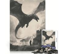 Puzzle pour Adolescents L'invocation du Dragon de l'ombre 1000 pièces Jeu de logique Cadeau Familial Haut de Gamme 38x52cm