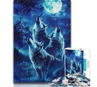 Puzzle pour Adolescents Loups hurlants sur la Montagne 1000 pièces Puzzles pour Adultes décoration Murale Cadeaux d'anniversaire et de Noël Uniques Convient aux Enfants de 14 Ans et Plus (50x75cm)