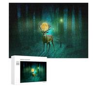 Puzzle pour Adolescents Magical Forest Moonlit Deer Puzzle Adulte Anti-Stress, Cadeau d'anniversaire, Cadeaux, 300 PCS