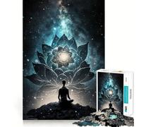 Puzzle pour Adolescents Méditation du Lotus étoilé 1000 pièces renforce la mémoire, Simple et Amusant, de qualité supérieure, Un Cadeau mémorable 50x75cm
