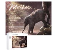 Puzzle pour Adolescents Mother's Love A Elephant's Journey Puzzle Adulte Anti-Stress, Cadeau d'anniversaire, Cadeaux, 500 PCS