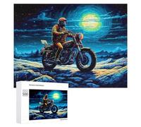 Puzzle pour Adolescents Motorcycle Ride Under The Moonlight Puzzle Adulte Anti-Stress, Cadeau d'anniversaire, Cadeaux, 500 PCS