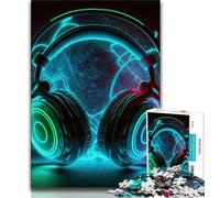 Puzzle pour Adolescents, Musique Live, néon, 1 000 pièces, idéal comme Cadeau pour Toute la Famille, à partir de 14 Ans, 75x50cm