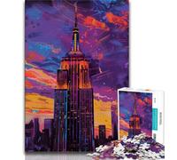Puzzle pour Adolescents New York Cityscape Puzzles pour Adolescents 1000 pièces avec des pièces entièrement emboîtables de Formes aléatoires pour Les Enfants de 14 Ans et Plus 26x38cm