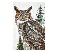 Puzzle pour Adolescents Owl Forest Puzzle pour Adultes Jeux Amusants Améliore La Mémoire Activités Amusantes À La Maison, 75x50cm/1000pcs