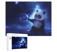 Puzzle pour Adolescents Panda with Mystical Glow Puzzle Adulte Anti-Stress, Cadeau d'anniversaire, Cadeaux, 500 PCS