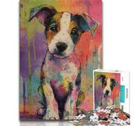 Puzzle pour Adolescents Peinture à l'huile Chiot 1000 pièces pour Adultes Jouets éducatifs Jeux familiaux renforce l'amour Entre Couples 38x26cm