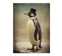 Puzzle pour Adolescents Penguin Retro Puzzle pour Adultes Jeux Amusants Améliore La Mémoire Activités Amusantes À La Maison, 52x38cm/1000pcs