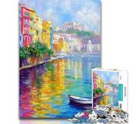 Puzzle pour Adolescents représentant Le Front de mer de Naples, en Italie, 1 000 pièces, décoration Murale, Cadeau Unique pour Anniversaire et Noël, adapté aux Adultes de 14 à 26x38cm