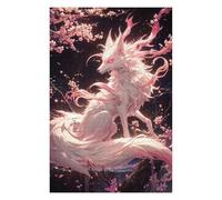 Puzzle pour Adolescents Sakura Kitsune Fox Puzzle pour Adultes Jeux Amusants Améliore La Mémoire Activités Amusantes À La Maison, 75x50cm/1000pcs