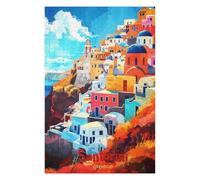Puzzle pour Adolescents Santorini Art Puzzle pour Adultes Jeux Amusants Améliore La Mémoire Activités Amusantes À La Maison, 75x50cm/1000pcs