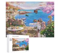 Puzzle pour Adolescents Seaside Garden Tea Time Puzzle Puzzle Adulte Anti-Stress, Cadeau d'anniversaire, Cadeaux, 500 PCS