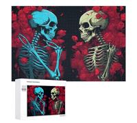 Puzzle pour Adolescents Skulls in Love A Romantic Skeleton Artwork Puzzle Adulte Anti-Stress, Cadeau d'anniversaire, Cadeaux, 1000 PCS