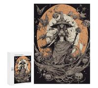Puzzle pour Adolescents Spooky Witch Moonlit Night -1 Puzzle Adulte Anti-Stress, Cadeau d'anniversaire, Cadeaux, 300 PCS