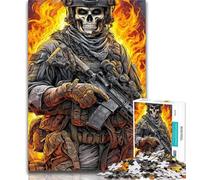 Puzzle pour Adolescents, Squelette de Flamme, Guerrier, 1000 pièces, Cadeaux pour Adolescents, Jouets éducatifs, Jeux Anti-Stress, renforce l'amour Entre Couples, 26x38cm