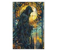 Puzzle pour Adolescents Stained Glass Mage Puzzle pour Adultes Jeux Amusants Améliore La Mémoire Activités Amusantes À La Maison, 75x50cm/1000pcs