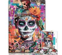 Puzzle pour Adolescents, Style Mexicain, tête de Mort, 1 000 pièces, pour Adultes, Jeu Stimulant et Familial, Cadeaux du Père Noël Secret, 50x75cm