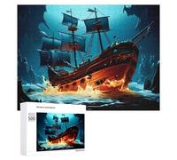 Puzzle pour Adolescents Sunken Pirate Ship in Mysterious Cavern Puzzle Adulte Anti-Stress, Cadeau d'anniversaire, Cadeaux, 500 PCS
