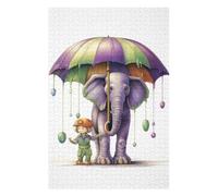 Puzzle pour Adolescents The Boy and Elephant Puzzle, Jouet, Décoration Murale, Analyse Et Logique, Activités Ludiques À La Maison, 75x50cm/1000pcs