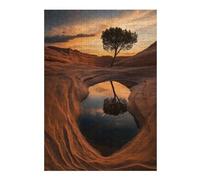 Puzzle pour Adolescents Tree Reflection in Desert Pool Puzzle pour Adultes Jeux Amusants Améliore La Mémoire Activités Amusantes À La Maison, 38x26cm/1000pcs