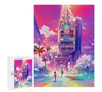 Puzzle pour Adolescents Vibrant Future Cityscape -2 Puzzle Adulte Anti-Stress, Cadeau d'anniversaire, Cadeaux, 500 PCS