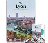 Puzzle pour Adolescents Visite Lyon 1000 pièces pour Adultes et Adolescents, Jouets éducatifs et éducatifs, Jeux familiaux pour renforcer l'amour Entre Couples 26x38cm