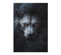 Puzzle pour Adolescents Wild Withe Lion Halloween Puzzle, Jouet, Décoration Murale, Analyse Et Logique, Activités Ludiques À La Maison, 38x26cm/1000pcs