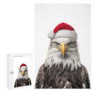 Puzzle pour Adolescents1000 PCS Bald Eagle with Santa Hat Puzzle pour Adultes - Jeux Amusants Et Stimulants - Offrez-Le en Cadeau À Toute La Famille 1000 PCS