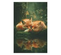 Puzzle pour Adolescents1000pcs(75x50cm) Sleeping Foxes in Forest Puzzle pour Adultes - Jouets Anti-Stress - Vacances À La Maison - Tuer Le Temps - Cadeaux Anti-Stress 1000pcs(75x50cm)