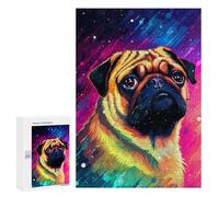 Puzzle pour Adolescents300 PCS Funny Synth Pug Pixel Puzzle pour Adultes - Jeux Amusants Et Stimulants - Offrez-Le en Cadeau À Toute La Famille 300 PCS