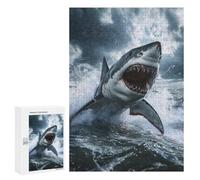 Puzzle pour Adolescents300 PCS Great White Shark Attack Puzzle pour Adultes - Jeux Amusants Et Stimulants - Offrez-Le en Cadeau À Toute La Famille 300 PCS