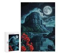 Puzzle pour Adolescents300 PCS Red Rose Night Atmosphere Puzzle pour Adultes - Jeux Amusants Et Stimulants - Offrez-Le en Cadeau À Toute La Famille 300 PCS