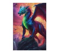 Puzzle pour Adolescents38x26cm/1000pcs Apocalyptic Magical Dragon Puzzle pour Adultes - Jouets Anti-Stress - Analyse Et Logique - Cadeaux pour Réduire Le Stress 38x26cm/1000pcs