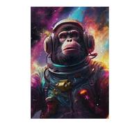 Puzzle pour Adolescents38x26cm/1000pcs Chimpanzee Astronaut in Space Puzzle pour Adultes, Décoration Murale, Cadeau d'anniversaire Idéal pour Toute La Famille 38x26cm/1000pcs