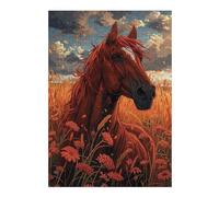 Puzzle pour Adolescents38x26cm/1000pcs Horse in A Field Puzzle pour Adultes - Jeu De Réflexion - Cadeau d'anniversaire - Cadeau Anti-Stress 38x26cm/1000pcs