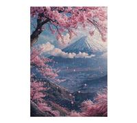 Puzzle pour Adolescents38x26cm/1000pcs Japan Mount Fuji Sakura V2 Casse-tête pour Adolescents - Décoration Murale pour Anniversaire, Noël 38x26cm/1000pcs