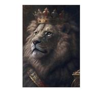 Puzzle pour Adolescents38x26cm/1000pcs Royal Lion Majesty Casse-tête pour Adolescents - Décoration Murale pour Anniversaire, Noël 38x26cm/1000pcs