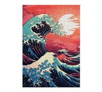 Puzzle pour Adolescents38x26cm/1000pcs The Great Wave Retro Casse-tête pour Adolescents - Décoration Murale pour Anniversaire, Noël 38x26cm/1000pcs