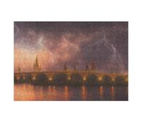 Puzzle pour Adolescents38x26cm/1000pcs Thunderstorm Over The Bridge Puzzle pour Adultes, Décoration Murale, Cadeau d'anniversaire Idéal pour Toute La Famille 38x26cm/1000pcs