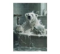 Puzzle pour Adolescents38x26cm/1000pcs White Polar Bear Bathtub Puzzle pour Adultes - Jeu De Réflexion - Cadeau d'anniversaire - Cadeau Anti-Stress 38x26cm/1000pcs
