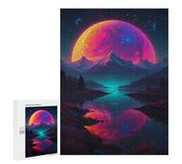 Puzzle pour Adolescents500 PCS Neon Moon Puzzle pour Adultes - Jeux Amusants Et Stimulants - Offrez-Le en Cadeau À Toute La Famille 500 PCS