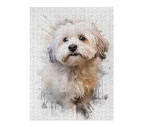 Puzzle pour Adolescents52x38cm/1000pcs Havanese Dog Puzzle pour Adultes - Jeu De Réflexion - Cadeau d'anniversaire - Cadeau Anti-Stress 52x38cm/1000pcs