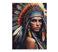 Puzzle pour Adolescents52x38cm/1000pcs Native American Headdress Artwork Puzzle pour Adultes, Décoration Murale, Cadeau d'anniversaire Idéal pour Toute La Famille 52x38cm/1000pcs