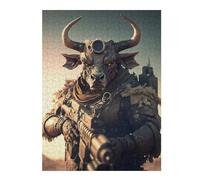 Puzzle pour Adolescents52x38cm/1000pcs Steampunk Bull Soldier Armor Puzzle pour Adultes, Décoration Murale, Cadeau d'anniversaire Idéal pour Toute La Famille 52x38cm/1000pcs