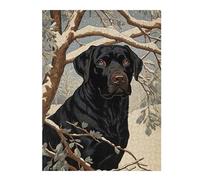 Puzzle pour Adolescents52x38cm/1000pcs Vintage Black Labrador Puzzle pour Adultes - Jeu De Réflexion - Cadeau d'anniversaire - Cadeau Anti-Stress 52x38cm/1000pcs