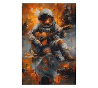 Puzzle pour Adolescents75x50cm/1000pcs Astronaut Playing Guitar Casse-tête pour Adolescents - Décoration Murale pour Anniversaire, Noël 75x50cm/1000pcs