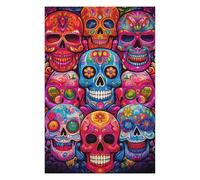 Puzzle pour Adolescents75x50cm/1000pcs Colorful Sugar Skulls Artwork-1 Puzzle pour Adultes, Décoration Murale, Cadeau d'anniversaire Idéal pour Toute La Famille 75x50cm/1000pcs